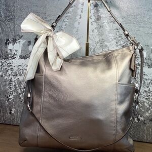 Coach Silver and Gold Shoulder Bag with Chic Metallic Finish